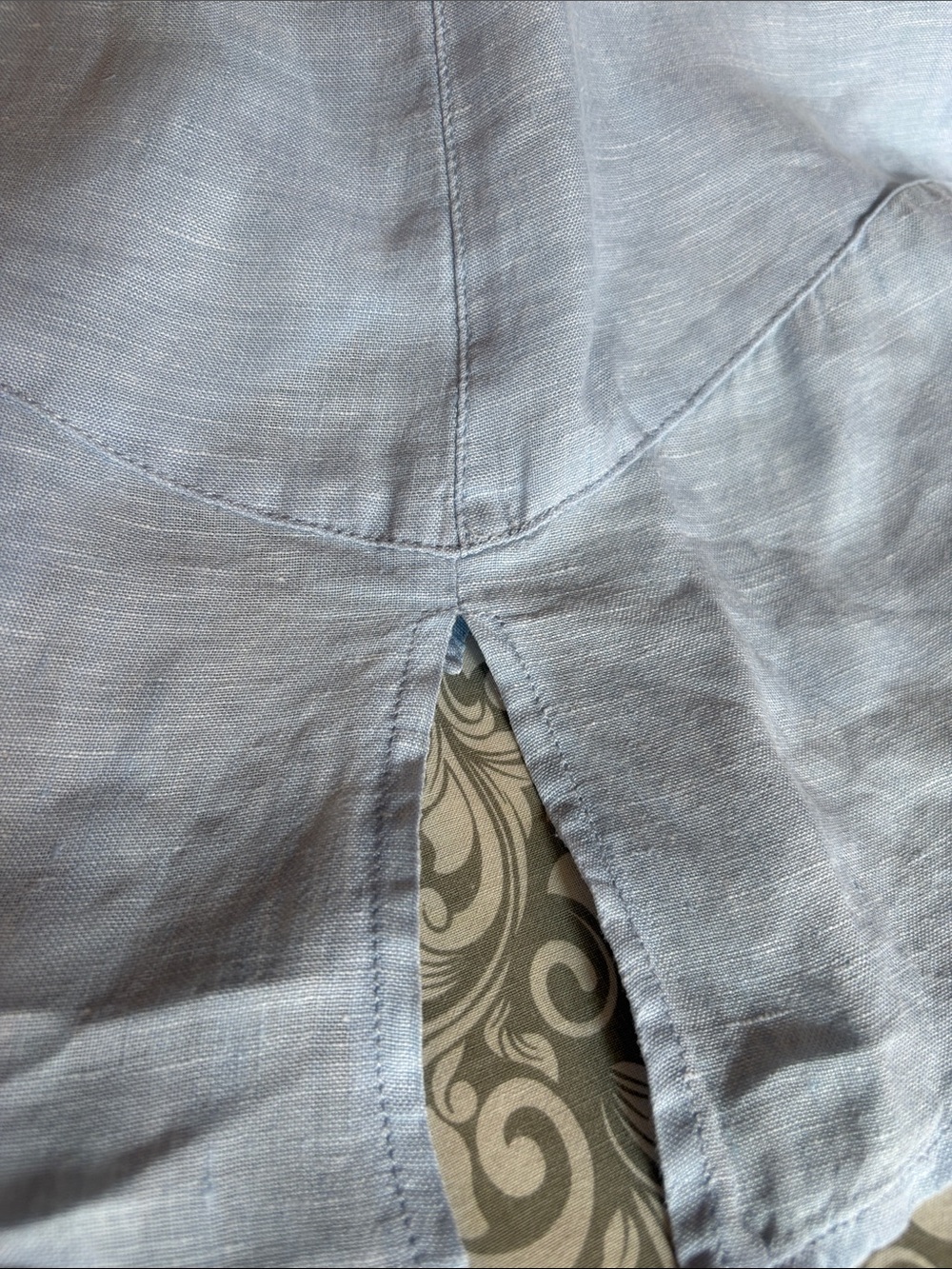 Lord & Taylor Light Blue Linen Short Sleeve Blouse100. Linen - Picture 6 of 6